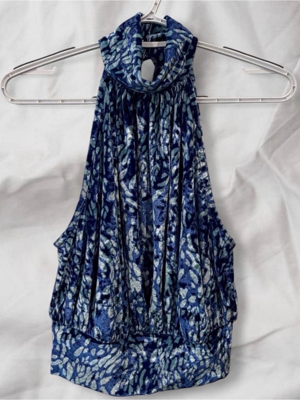 Free People Blue Floral Halter Camisole